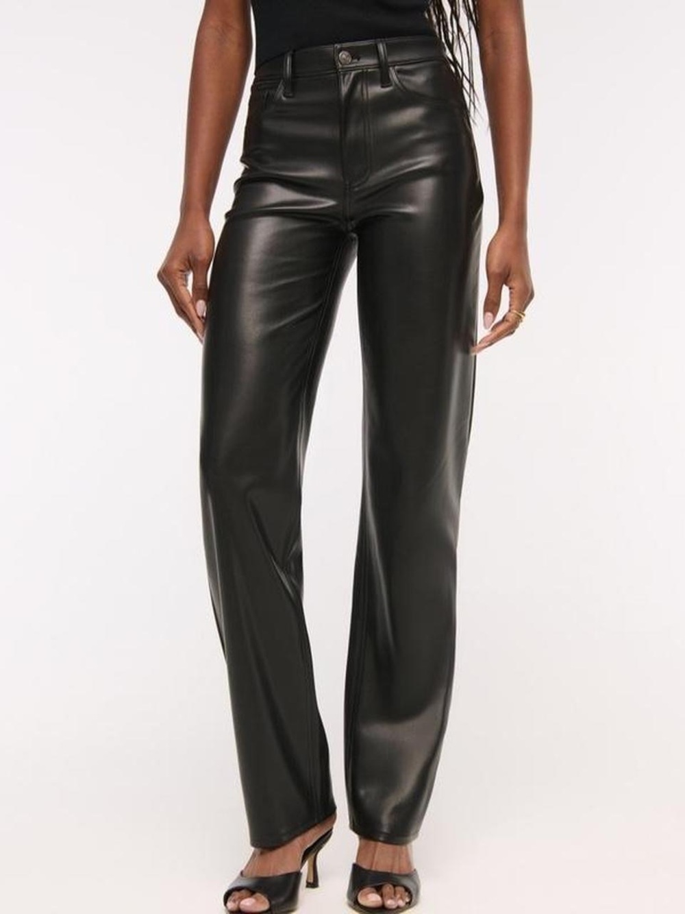 Abercrombie Curve Love 90s Straight Leather Pant
